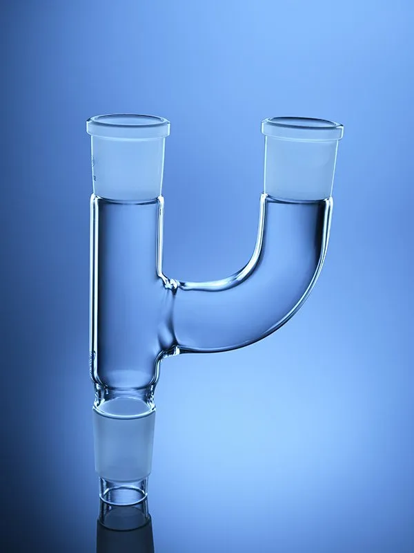 Glassco Adattatore a 2 Colli Paralleli ASTM in Vetro