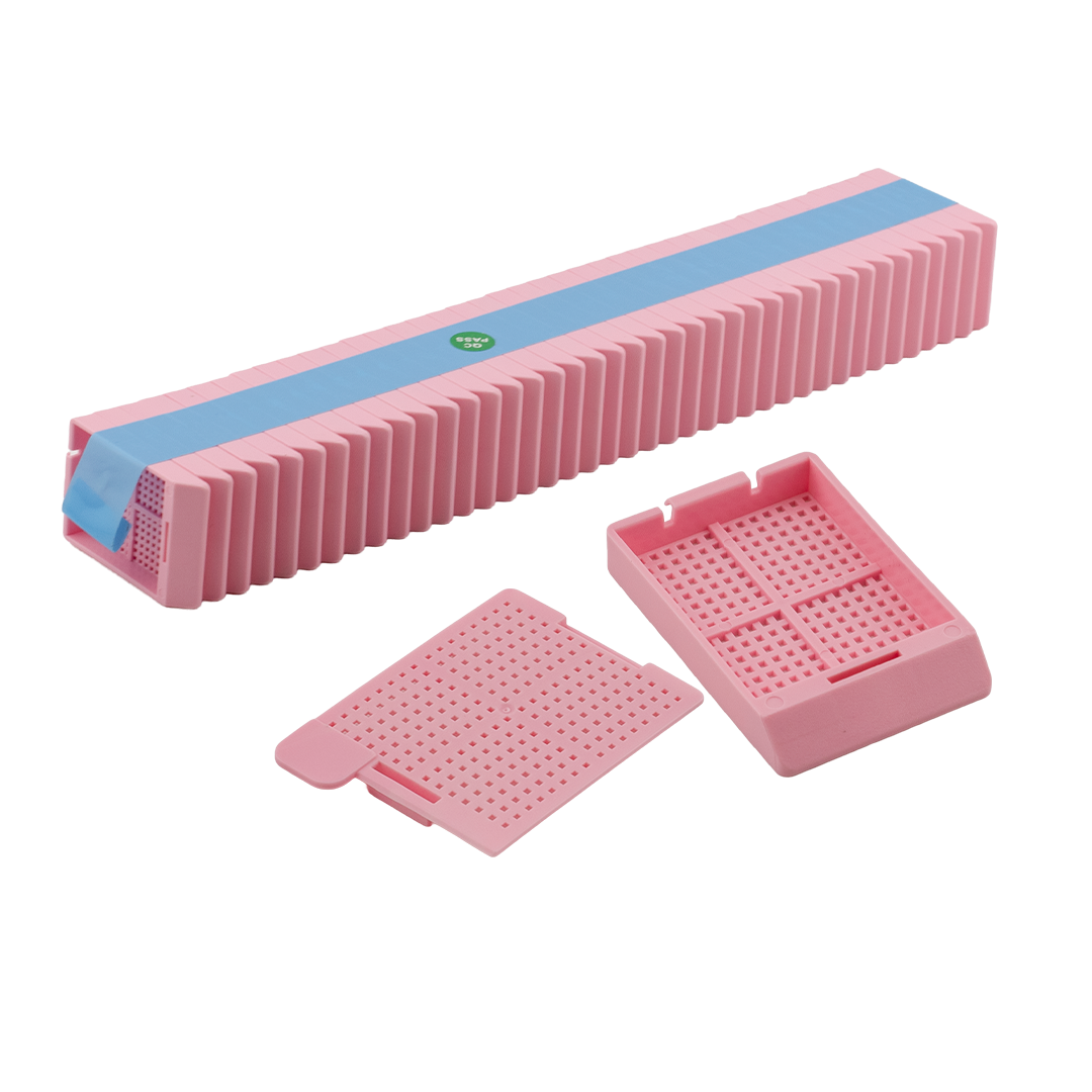 Biosigma BSI704 cassetta biopsia rosa con coperchio separato