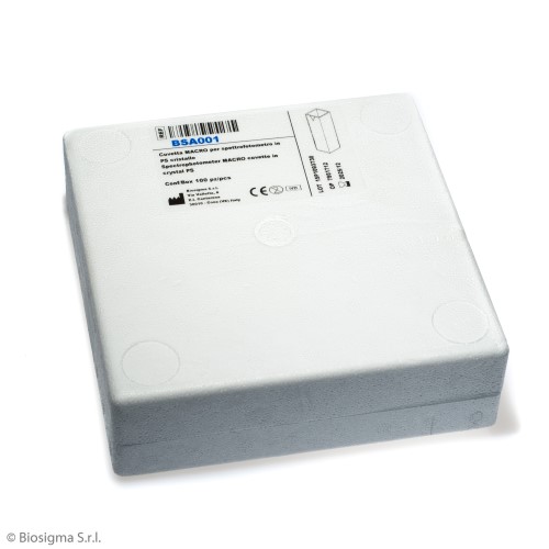 Biosigma BSA002 cuvette semimicro polistirene 2 ml 1000 pezzi