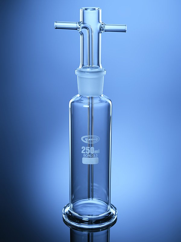 Glassco Bottiglia Lavagas DIN 12596 vetro laboratorio