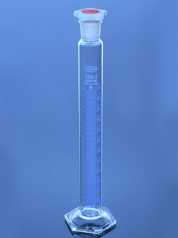 Glassco cilindro miscelazione classe B base esagonale vetro
