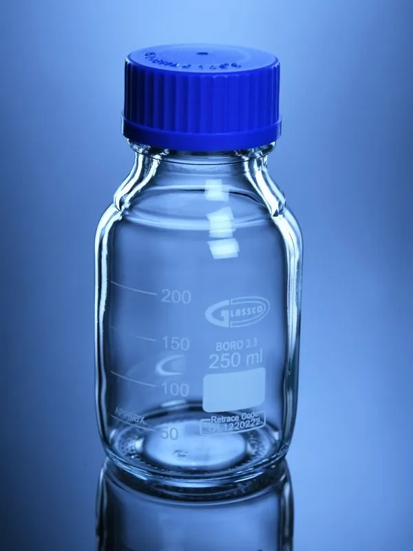 Glassco Bottiglia Reagente Vetro Trasparente Collo DIN/ISO
