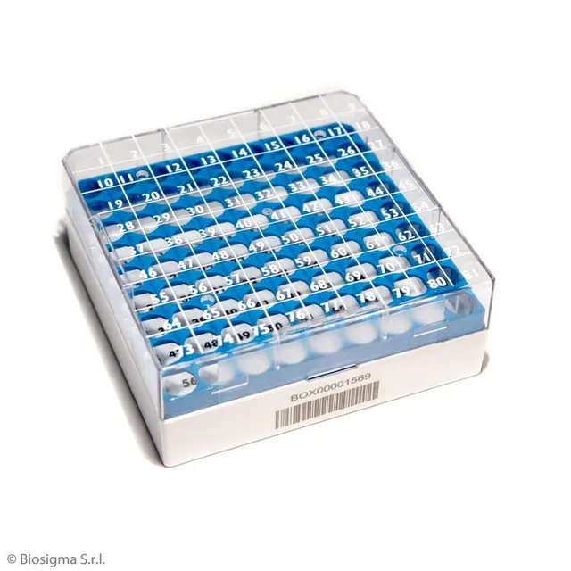 Biosigma CryoGen BSM58061B1D/5AZ box 81 posti barcode azzurro