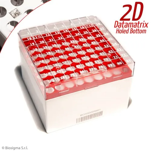 Biosigma BSM580712D/RO box criogenico 81 posti 5 ml rosso