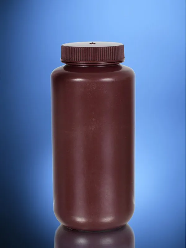 Glassco Amber Reagent Bottle bottiglia plastica ambra bocca larga