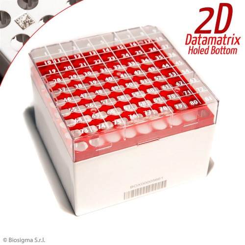 Biosigma BSM580712D/RO box criogenico 81 posti 5 ml rosso