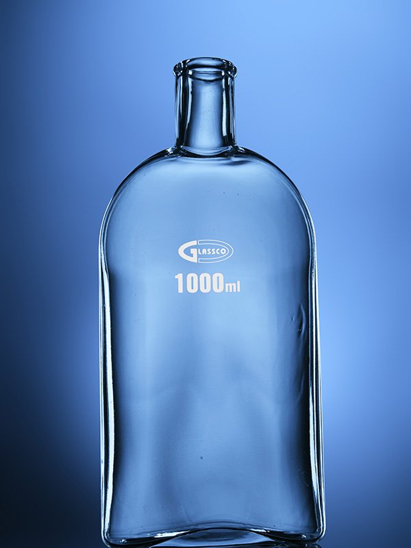 Glassco Roux bottiglia coltura collo disassato vetro
