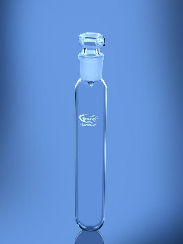 Glassco provetta vetro con tappo intercambiabile borosilicato