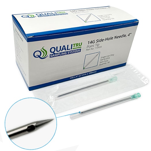 QualiTru ago campionamento 14G foro laterale 4" 50 pezzi sterile