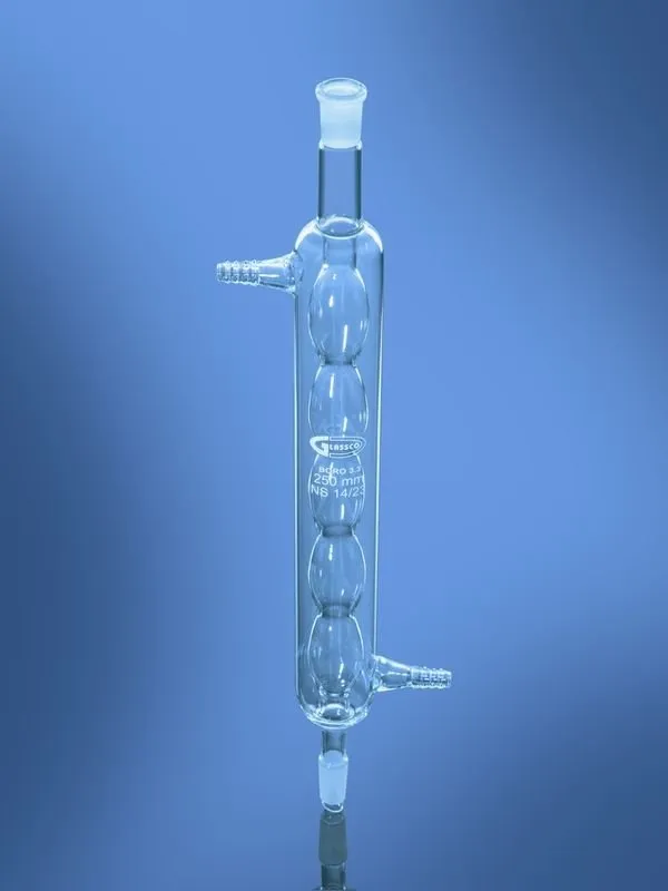 Glassco Condensatore Allihn vetro DIN laboratorio