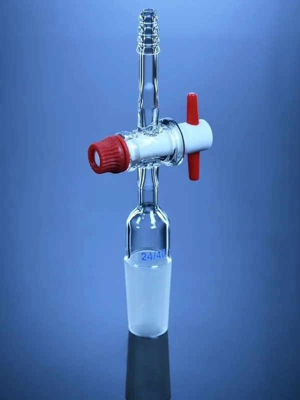 Glassco adattatore per vuoto in vetro con rubinetto PTFE