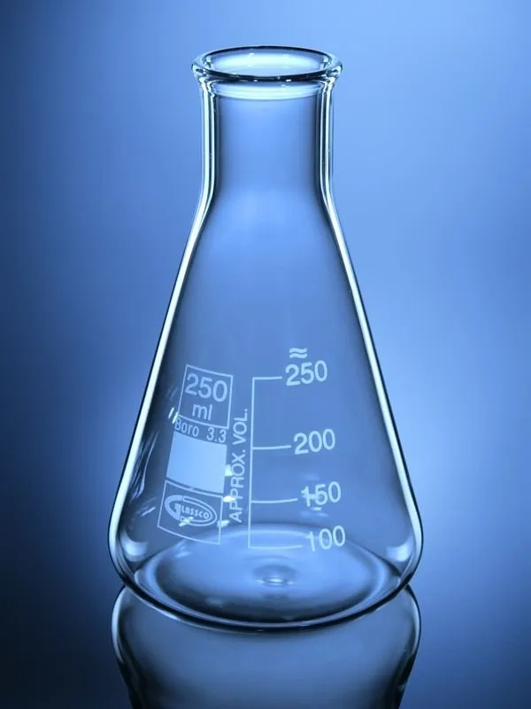Glassco Beuta Erlenmeyer Collo Stretto Vetro Lab