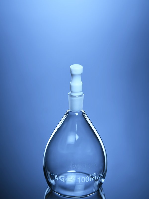 Glassco Picnometro Gay-Lussac vetro tappo teflon ISO
