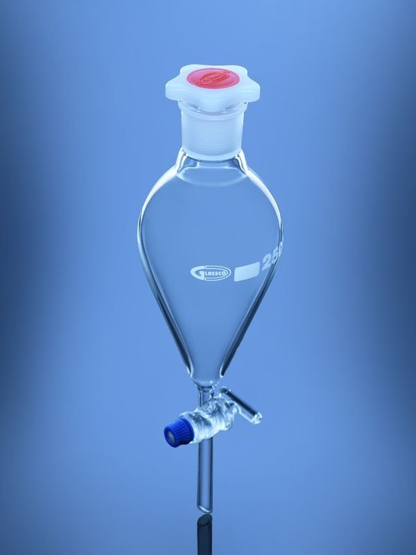 Glassco imbuto separatore pera vetro rubinetto vetro ISO