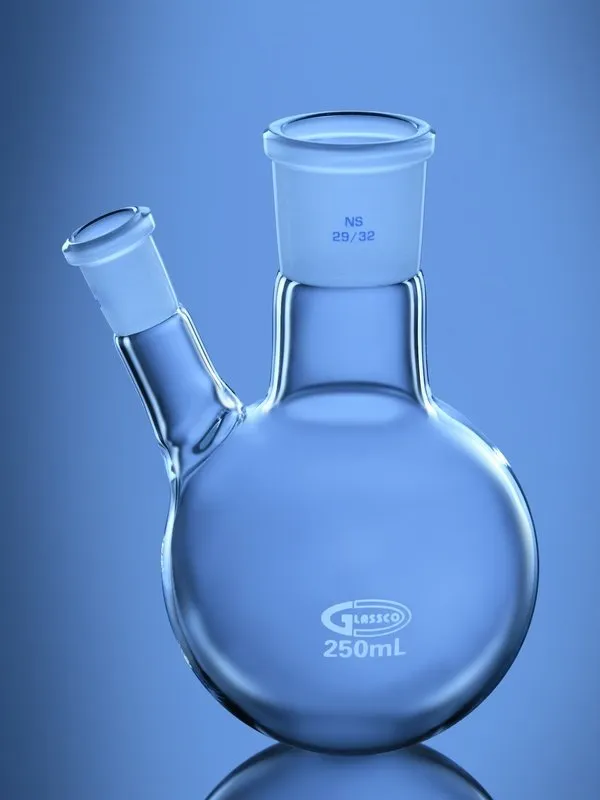 Glassco Pallone Fondo Tondo 2 Colli Angolati Vetro ASTM