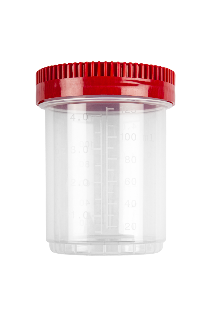 FL Medical Protainer 125 ml contenitore cilindrico con tappo a vite