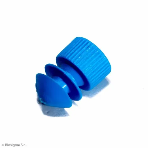 Biosigma BSA063/AZ Tappo Alette Azzurro Ø16/17 mm Polietilene