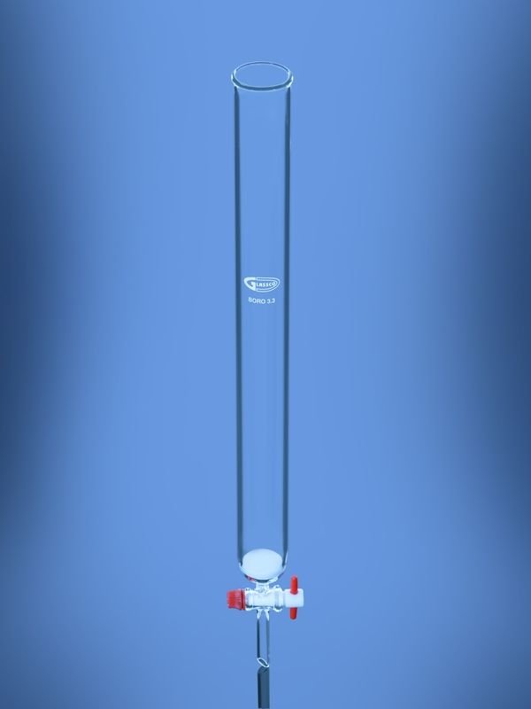 Glassco colonna cromatografica vetro PTFE filtrante