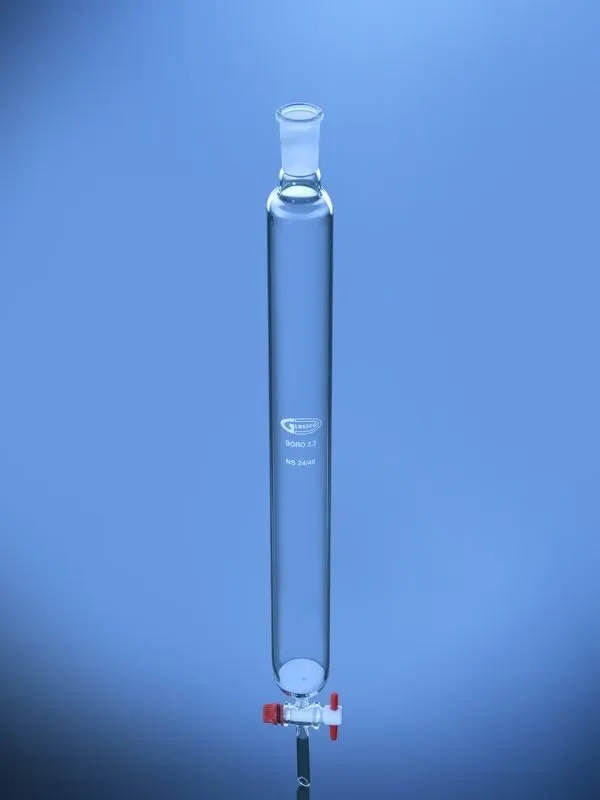 Glassco colonna cromatografica vetro rubinetto PTFE