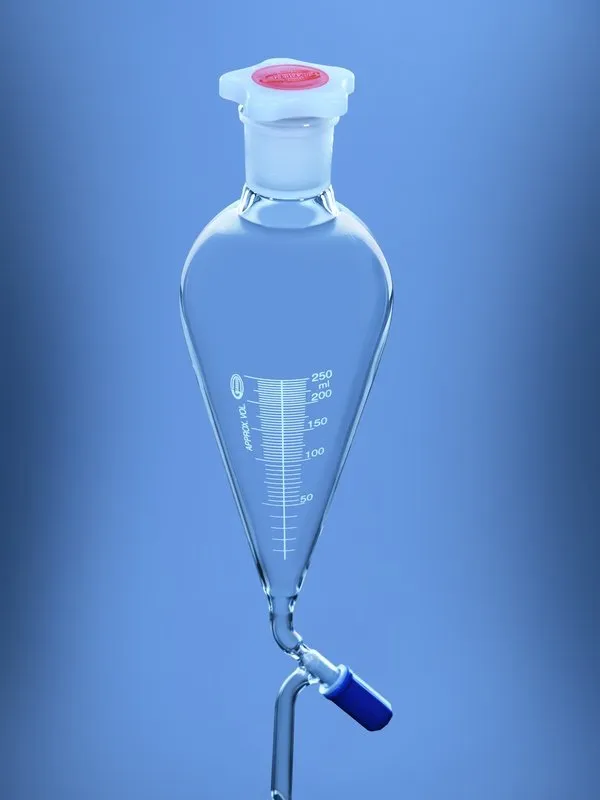 Glassco Imbuto Separatore Squibb Graduato Tappo PE in Vetro