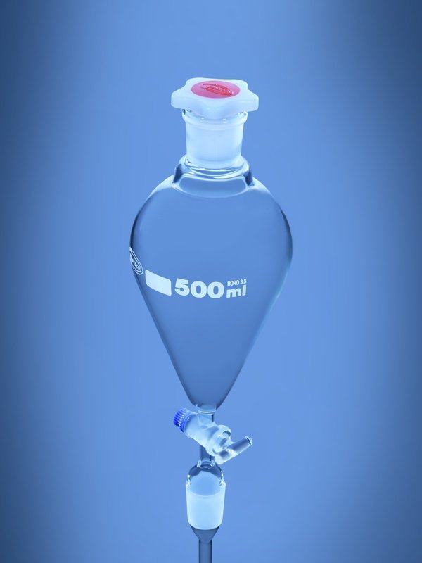 Glassco imbuto separatore pera vetro rubinetto vetro