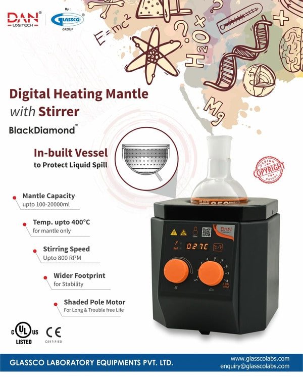 Glassco BlackDiamond mantello riscaldante digitale con agitatore