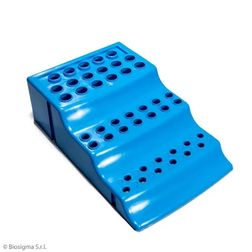 Biosigma BSM5827/AZ rack 4 vie azzurro per microprovette PP