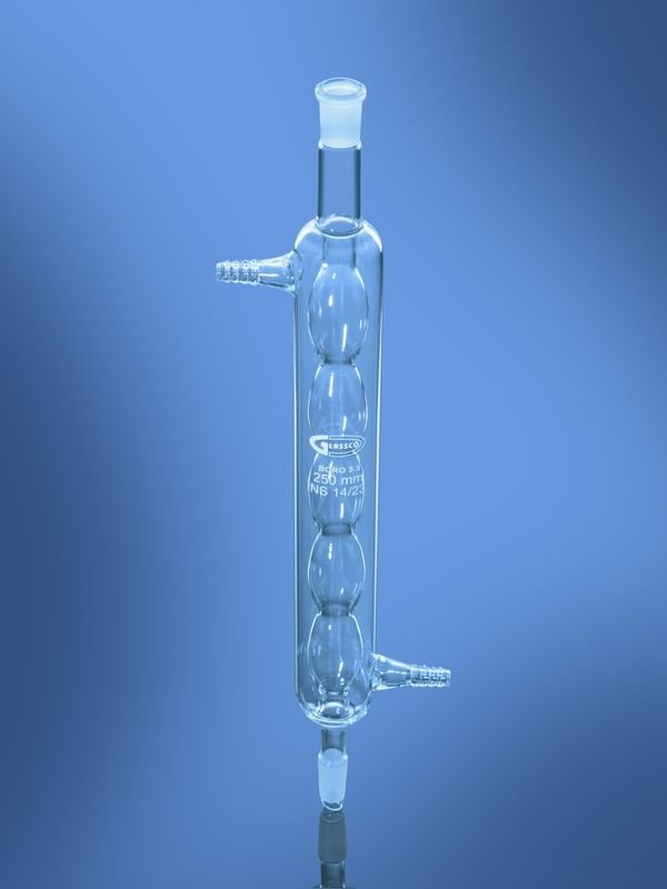 Glassco Condensatore Allihn vetro DIN laboratorio
