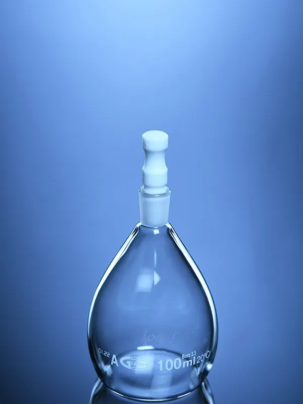Glassco Picnometro Gay-Lussac vetro tappo teflon ISO