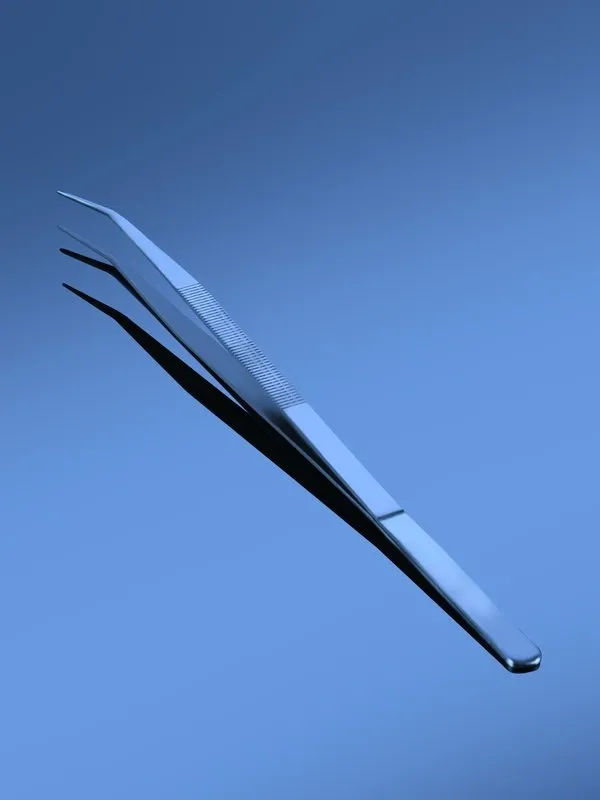 Glassco Forceps Straight pinzetta dritta punta smussa laboratorio