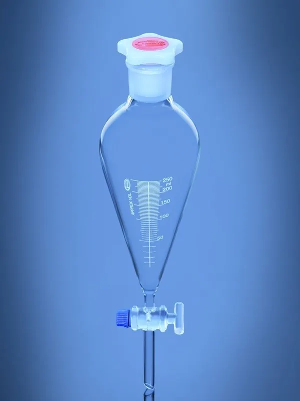 Glassco imbuto separatore Squibb vetro ISO graduato