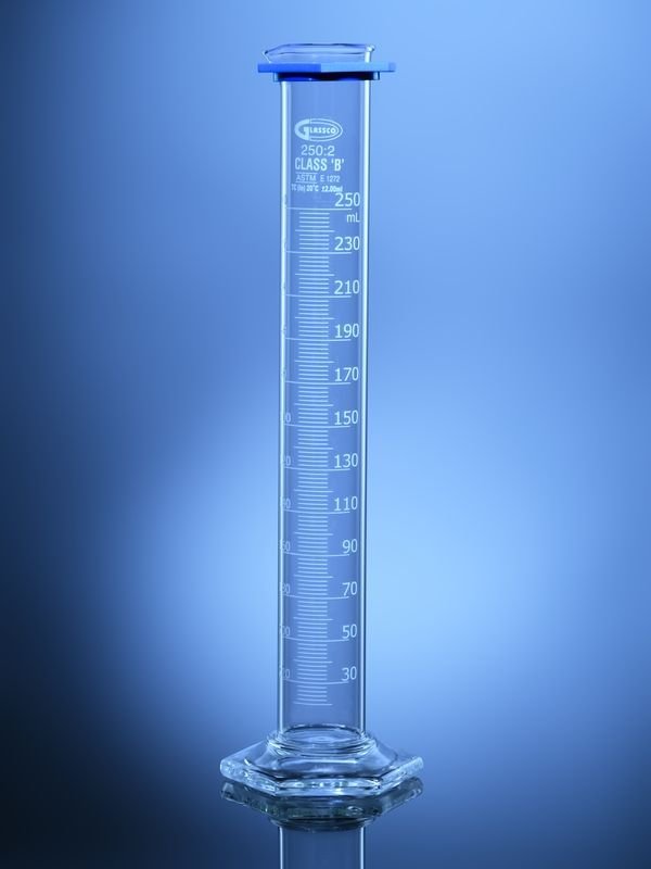 Glassco cilindro graduato classe B ASTM E1272 base esagonale
