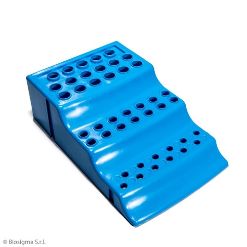 Biosigma BSM5827/AZ rack 4 vie azzurro per microprovette PP