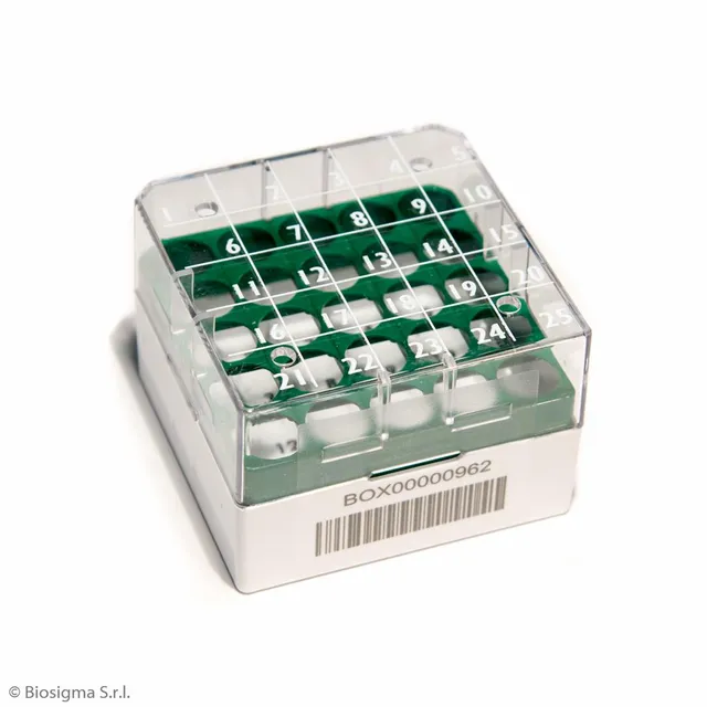 Biosigma BSM58025B1D/V cryobox 25 posti policarbonato verde