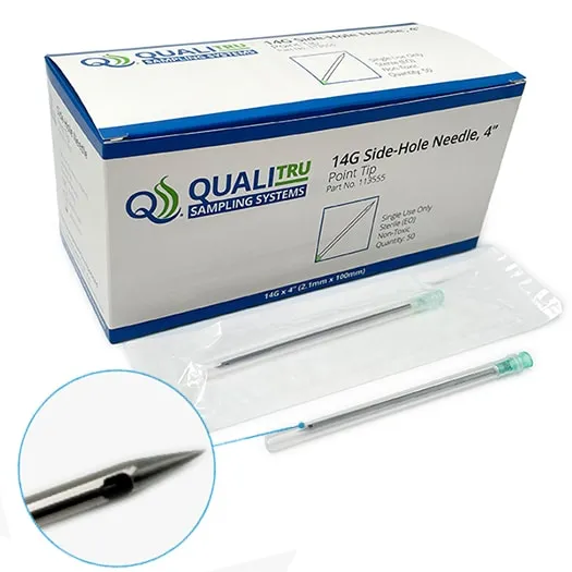 QualiTru ago campionamento 14G foro laterale 4" 50 pezzi sterile