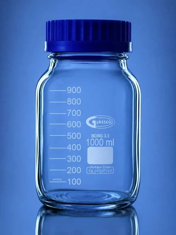 Glassco GL-80 Bottiglia Reagente Bocca Larga Vetro